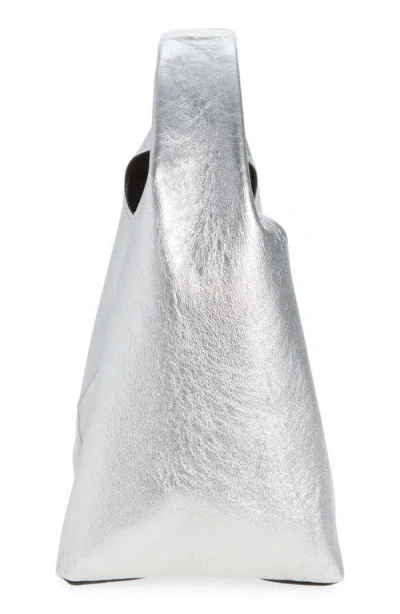 Marc Jacobs The Mini Leather Sack Bag In Silver