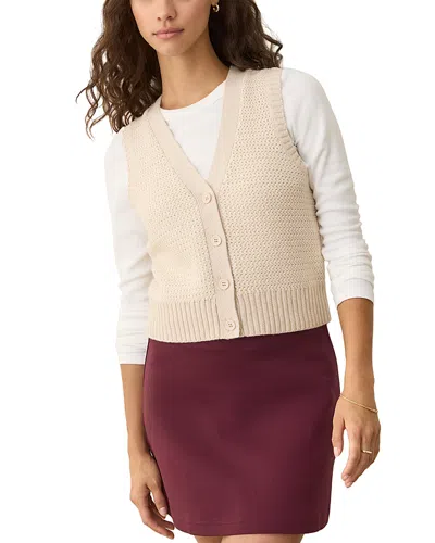 Marine Layer Robin Textured Sweater Vest In Neutral