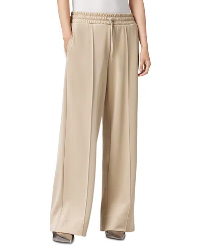 Allsaints Mirri Pintuck Pleat Wide Leg Pants In Neutral