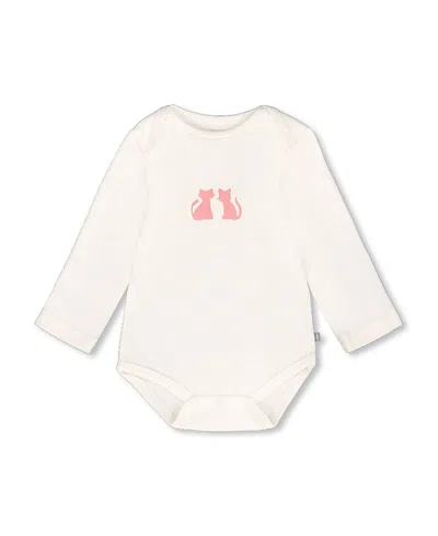 Deux Par Deux Girls' Organic Cotton Long Sleeve Romper - Baby In White