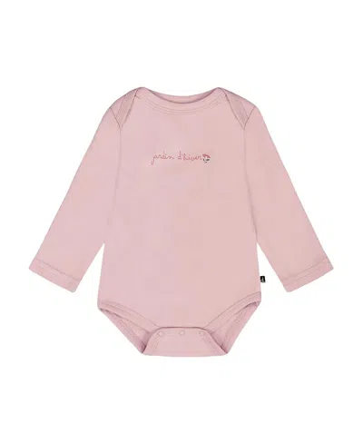 Deux Par Deux Girls' Organic Cotton Long Sleeve Romper - Baby In Pink