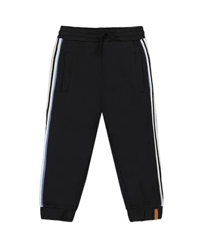 Deux Par Deux Fleece Sweatpants With Side Stripes In Black