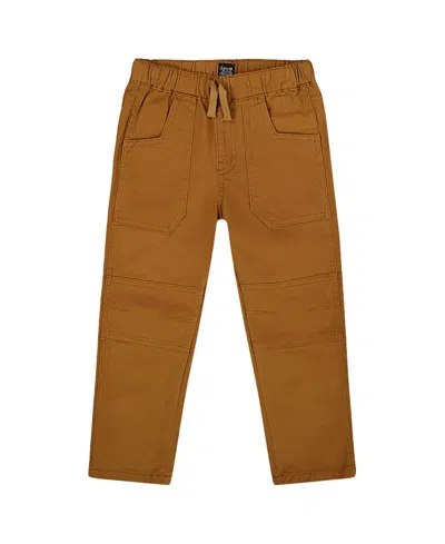 Deux Par Deux Boys' Twill Jogger Pants With Patch Pockets - Baby In Brown