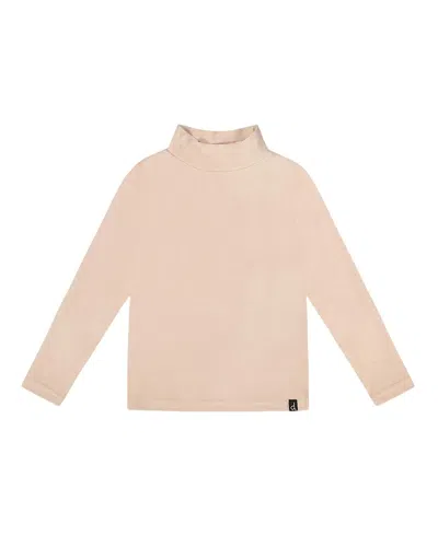 Deux Par Deux Super Soft Ribbed Mock Neck Top In Neutral