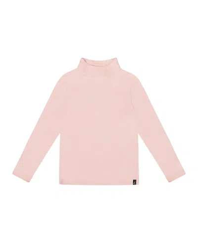 Deux Par Deux Girl's Super Soft Brushed Mock Neck Top Pink Lavender In Pink