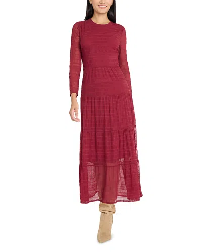 The Good Journey Long Sleeve Cutout Back Dress In Burgundy