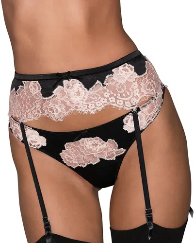 Fleur Du Mal Juliet Stretch-silk Lace Thong In Black