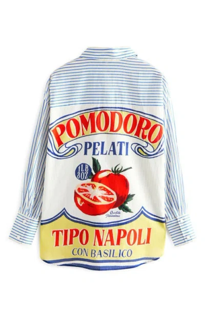 Next Pomodoro Printed Relaxed Fit Button-up Shirt In White