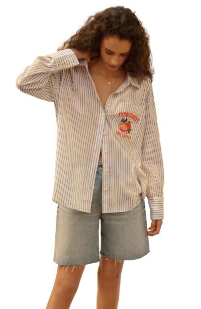 Next Pomodoro Printed Relaxed Fit Button-up Shirt In White