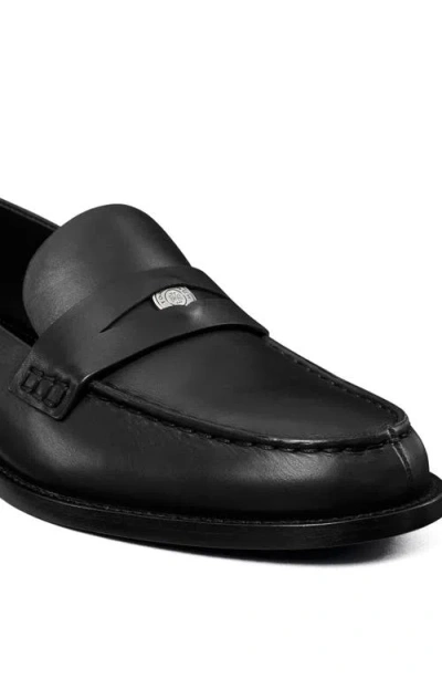 Tory Burch Classic Penny Loafers In Calf Leather In Black