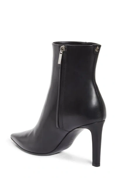 Jimmy Choo Pointed Toe High-heeled Ankle Boots In Black Calfskin Leather