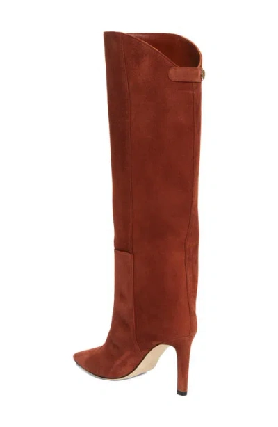 Jimmy Choo Alizze Pointed Toe Knee High Boot In Brown