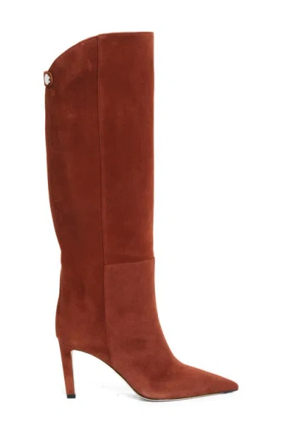 Jimmy Choo Alizze Pointed Toe Knee High Boot In Brown