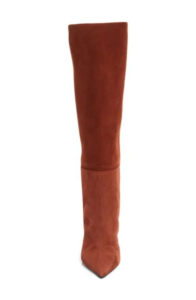 Jimmy Choo Alizze Pointed Toe Knee High Boot In Brown