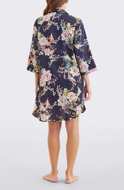 Papinelle Betsy Floral Cotton Sateen Night Shirt In Multi