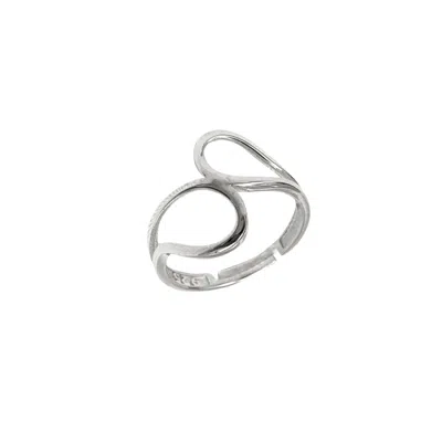 Spero London Intercepting Circles New Sterling Silver Ring In Silver