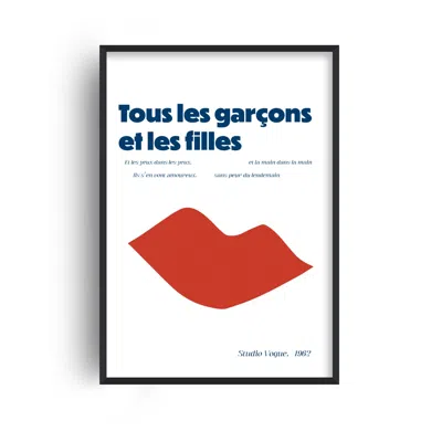 Fanclub Blue / Red Tous Les Garçons Et Les Filles French Retro Giclée Retro Art Print A2 In Multi