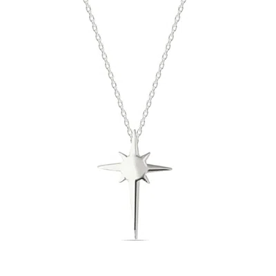 Spero London Single Star Necklace Sterling Silver In Silver