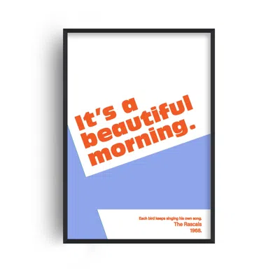 Fanclub Blue / Red Beautiful Morning Graphic Blue And Red Giclée Art Print A2 In Multi