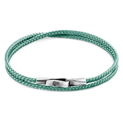 Anchor & Crew Women's Mint Green Liverpool Silver & Rope Bracelet In Green