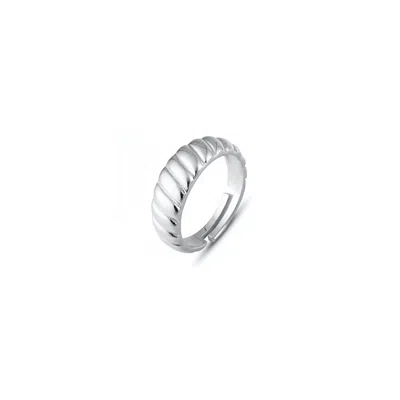 Spero London Croissant Ring In Sterling Silver Gold Vermeil In Silver