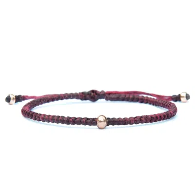 Harbour Uk Bracelets Harmony Women's Rose Gold Vermeil Rope Bracelet - Red In Red