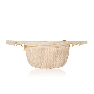 Betsy & Floss Women's Neutrals Enna Raffia Crossbody And Waist Bag In Light Taupe In Multi
