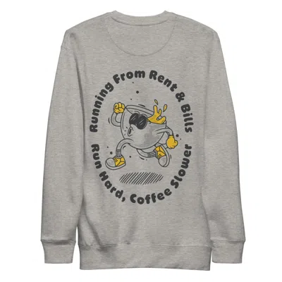 Anchor & Crew Carbon Grey Gustatory Coffee Over Bills Cotton Blend Embroidered Sweatshirt - Men In Gray