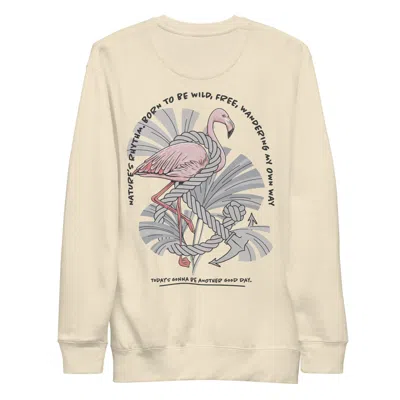 Anchor & Crew Neutrals Bone Flamingo Another Good Day Cotton Blend Sweatshirt - Women In White