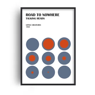 Fanclub Blue / Red Road To Nowhere Talking Heads Giclée Retro Inspired Art Print A3 In Multi