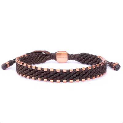 Harbour Uk Bracelets Brown Cord & Solid Copper Bracelet For Men - Hampton Connection In Brown