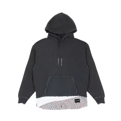 Mysimplicated Women's Grey / White Oversized Three Layered Distressed Hoodie W In Multi