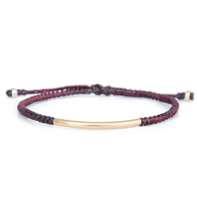 Harbour Uk Bracelets Women's Bridge Wine Red & Gold Rope Bracelet - Modern Durable Waterproof & Adjustable In Red