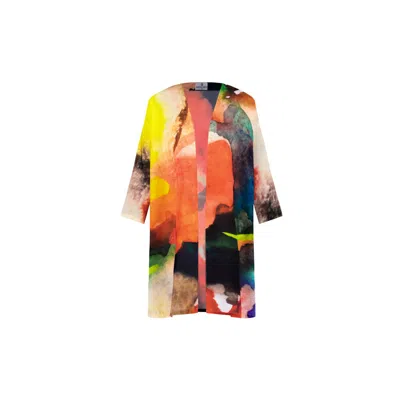 Dhara Sheth Dubai Women's Enigma Abstract Print Multicolor Short Kimono