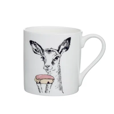 Jimbobart I  Alphabet Of Snacking Animals Mug In White