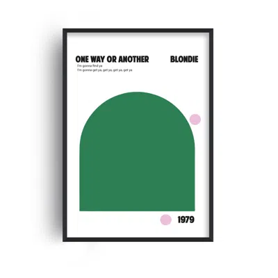 Fanclub Green One Way Or Another Retro Music Song Lyrics Art Print A2 In Green