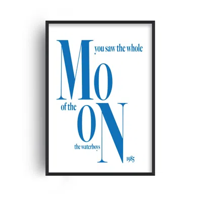 Fanclub Blue Whole Of The Moon Retro Giclée Art Print A3 In Blue