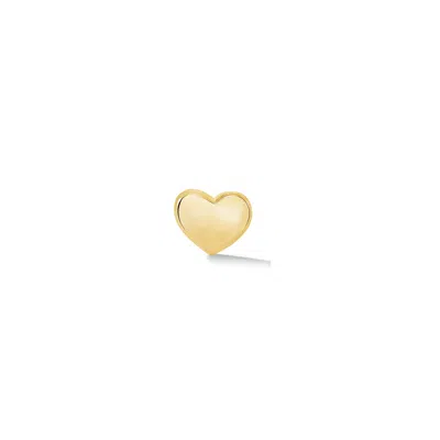 Dower & Hall Gold Men's Single Sculptural Mini Heart Stud In Vermeil In Gold