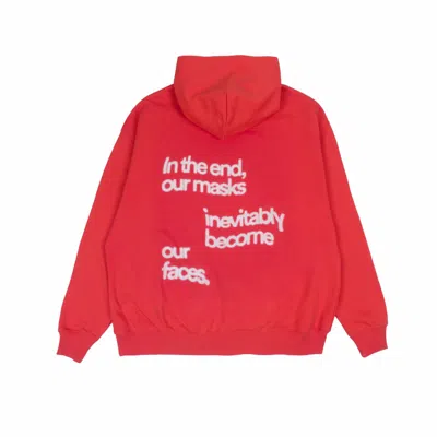 Mysimplicated White / Red Cotton Hoodie In Red With Mask Quote In Multi