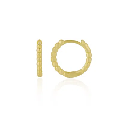 Spero London Bead Hoop Sterling Silver Earring In Gold