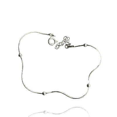 Spero London Italian Bead Chain Sterling Silver Satellite Bracelet In Silver