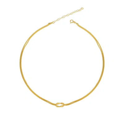 Spero London Knot Chain Choker Necklace In Gold