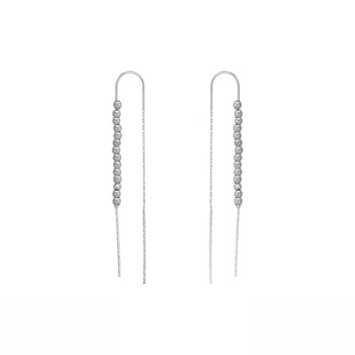 Spero London Sterling Silver Dorica Chain Bead Drop Earring In Silver