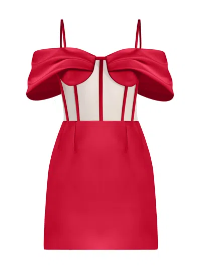 Tia Dorraine Women's Belle Of The Ball Satin Mini Dress - Fierce Red In Red