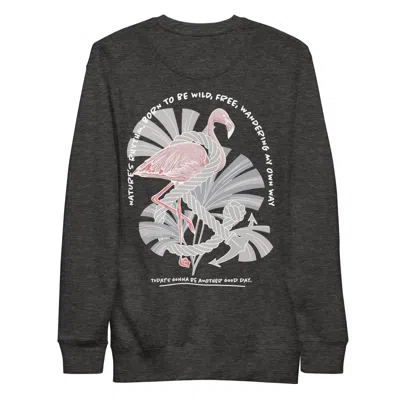 Anchor & Crew Black / Grey Charcoal Heather Flamingo Another Good Day Cotton Blend Sweatshirt - Women In Multi