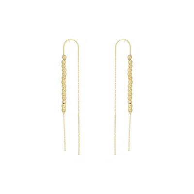 Spero London Sterling Silver Dorica Chain Bead Drop Earring In Gold