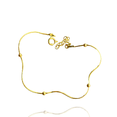 Spero London Italian Bead Chain Sterling Silver Satellite Bracelet In Gold