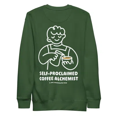 Anchor & Crew Forest Green Gustatory Coffee Alchemist Cotton Blend Embroidered Sweatshirt - Men In Green