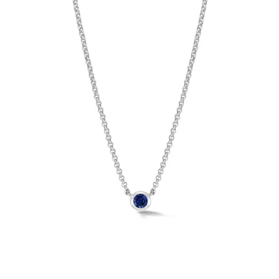 Dower & Hall Round-dewdop Sapphire Pendant Necklace In Silver