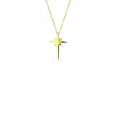 Spero London Single Star Necklace Sterling Silver In Gold